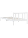 Bed Frame White Solid Pinewood 90x200 cm