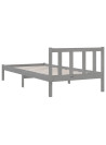 Bed Frame Grey Solid Pinewood 90x200 cm