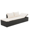 Garden Bed Black 195x60 cm Poly Rattan