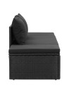 Sun Bed with Cushions Poly Rattan Black