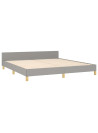 Bed Frame with Headboard Light Grey 180x200 cm 6FT Super King Fabric