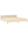 Bed Frame with Headboard Cream 180x200 cm 6FT Super King Fabric