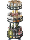 Spice Rack - 360° Rotating Round Seasoning Kitchen Rack - Height-Adjustable Spice Shelf