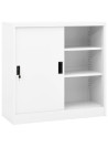Office Cabinet with Sliding Door White 90x40x90 cm Steel