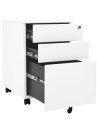 Mobile File Cabinet White 39x45x60 cm Steel