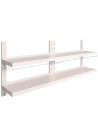 2-Tier Floating Wall Shelves 2 pcs Stainless Steel 200x30 cm