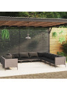 9 Piece Garden Lounge Set with Cushions Poly Rattan Dark Grey