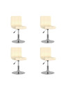 Swivel Dining Chairs 4 pcs Cream Fabric