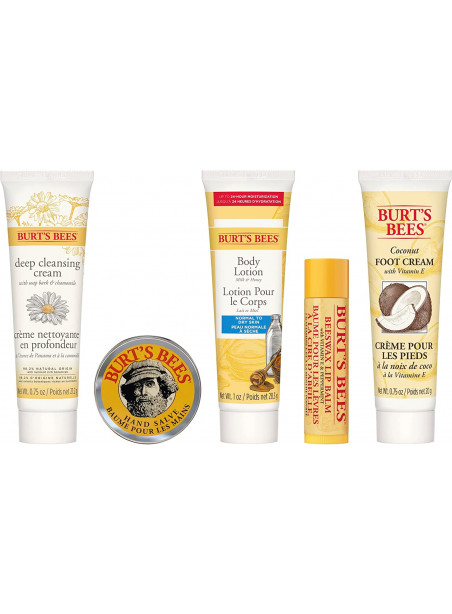 Burt's Bees Essential Burts Bees Kit by Burts Bees for Women - 5 Pc Kit 1oz Body Lotion with Milk and Honey, 0.3o