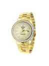 STEALTH STEEL WATCH | - Yellow Gold Tone Finish Stainless Steel Simulated Diamond 40mm Mens Watch W/Date