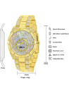 MOONBEAM WATCH SET | Gold Watch & Bracelet Set, bedazzling exquisite watch - Fully Iced