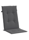 Garden Highback Chair Cushions 4 pcs Anthracite 120x50x3 cm Fabric