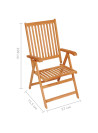 Garden Chairs 4 pcs with Grey Cushions Solid Teak Wood