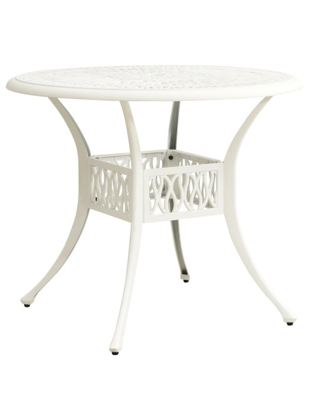 Garden Table White 90x90x74 cm Cast Aluminium
