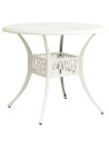 Garden Table White 90x90x74 cm Cast Aluminium