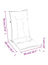 Garden Highback Chair Cushions 4 pcs Grey 120x50x7 cm Fabric