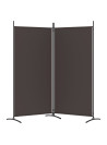 2-Panel Room Divider Brown 175x180 cm Fabric