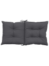 Garden Lowback Chair Cushions 4 pcs Anthracite 100x50x7 cm Fabric