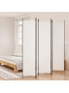 5-Panel Room Divider White 250x220 cm Fabric