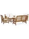 5 Piece Garden Lounge Set with Cushions Solid Acacia Wood