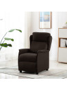 Recliner Chair Dark Brown Fabric