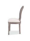 Dining Chairs 2 pcs Linen and Rattan
