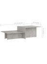 Coffee Table Concrete Grey 111.5x50x33 cm Engineered Wood