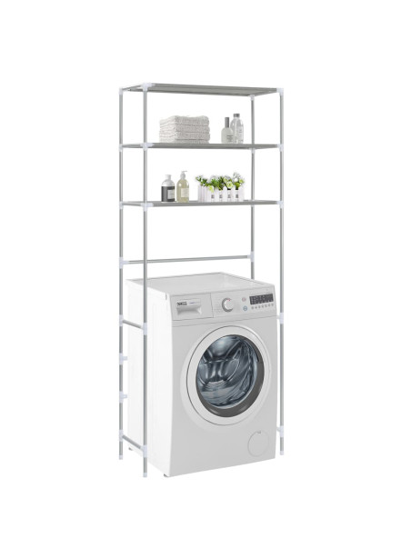 3-Tier Storage Rack over Laundry Machine Silver 69x28x169 cm