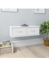 Wall-mounted Drawer Shelf High Gloss White 60x26x18.5 cm Engineered Wood