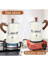 Espresso Maker, Mocha Pot, Multifunction Aluminum Stove Top, Espresso Machine, Easy to Use and Quick to Clean - White