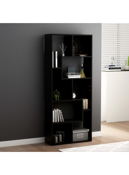 Book Cabinet Black 67x24x161 cm Engineered Wood
