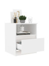 Bed Cabinet White 40x40x50 cm Engineered Wood