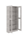 Vitrine Cabinet Concrete Grey 82.5x30.5x185.5 cm Engineered Wood