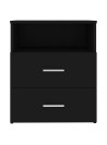 Bed Cabinet Black 50x32x60 cm