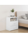 Bed Cabinet White 50x32x60 cm