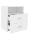 Bed Cabinet White 50x32x60 cm