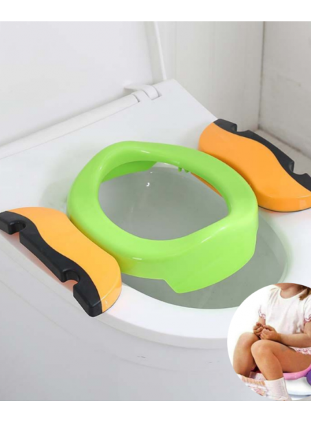 Portable Potty Training Seat For Toddler Kids - Training Toilet, No Spill, Easy To Carry (Green)