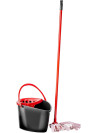 Xtra Strong 14 L Cleaning Bucket with Mop Premium-Quality PP Bucket with Non-Woven Mop