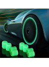 Luminous Tire Valve Caps, Universal Tire Valve Cap For Car, Motorcycle, Bike 4pcs (GREEN)