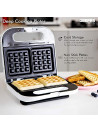 GEEPAS - Waffle Maker, Electric Waffle Maker 2 Slices, Non-Stick Waffle Maker with Adjustable Temperature Control