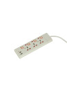 Geepas - 3 Way Extension Socket With 2 USB Port - 4 Power Switches, 4 Led Indicators, 5m Cord With Over Current Protected