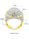 Botanic Oval 14K Yellow Gold Plated Silver Ring With CZ Stones