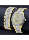 MOONBEAM WATCH SET  Rose Gold Watch & Bracelet Set - Fully Iced