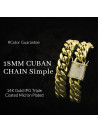 ULTRAIST 18MM CUBAN CHAIN 14K Gold IPG Triple Coated Micron Plated - 20" size