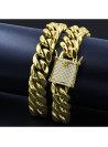 ULTRAIST 18MM CUBAN CHAIN 14K Gold IPG Triple Coated Micron Plated - 24" size