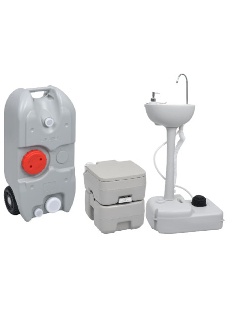 Portable Camping Toilet and Handwash Stand Set with Water Tank