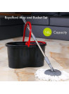 Royalford - Easy Spin Mop And Bucket Set 360º Spinning Mop, Easy Press Stainless Steel Handle And Easy Dryer Basket (RF8559)