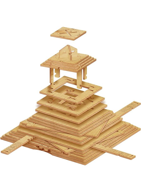 Quest Pyramid 3D Puzzle Game - 3in1 Wooden Puzzle Box Game, Gift Box Riddle Game, for Children & Adults, Mind Puzzle 3D
