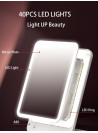 Bomidi R1 Make Up Mirror LED Light Mirror 3 Brightness Level Soft Light Rechargeable Mirror USB Charging - White