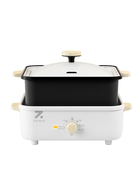 ZOLELE Split Cooking Pot 3L MP301 3 in 1 Multi-function Electric Cooking Pot With Non Stick 800W Electric Cooking Machine & Knob